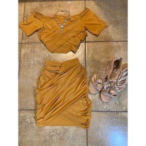 Two-Piece Mustard Skirt Set